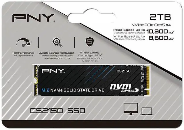 Alt view image 9 of 9 - PNY CS2150 M.2 2280 2TB PCI-Express 5.0 x4 3D NAND Internal Solid State Drive (SSD) M280CS2150-2TB-TB