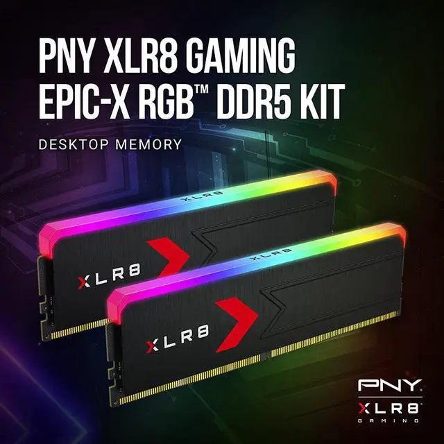 Alt view image 3 of 7 - PNY Epic-X 32GB (2 x 16GB) DDR5 6400 (PC5 51200) Desktop Memory Model MD32GK2D5640036XRGB