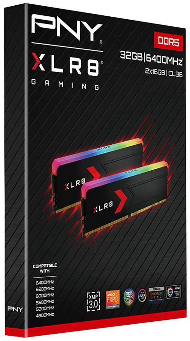 Alt view image 7 of 7 - PNY Epic-X 32GB (2 x 16GB) DDR5 6400 (PC5 51200) Desktop Memory Model MD32GK2D5640036XRGB