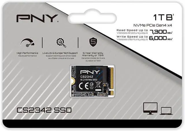 Alt view image 5 of 5 - PNY CS2342 M.2 2230 1TB PCI-Express 4.0 x4 3D NAND Internal Solid State Drive (SSD) M230CS2342-1TB-TB