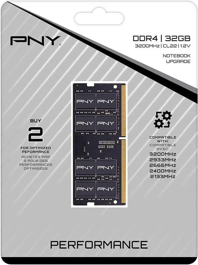 Alt view image 7 of 7 - PNY 32GB 260-Pin DDR4 SO-DIMM DDR4 3200 (PC4 25600) Memory (Notebook Memory) Model MN32GSD43200-TB