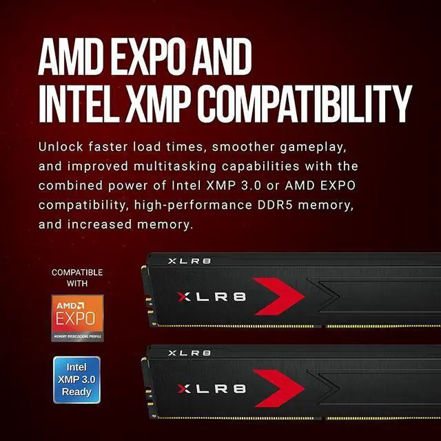 Alt view image 7 of 9 - PNY XLR8 32GB (2 x 16GB) DDR5 6000 (PC5 48000) Desktop Memory Model MD32GK2D5600036XR