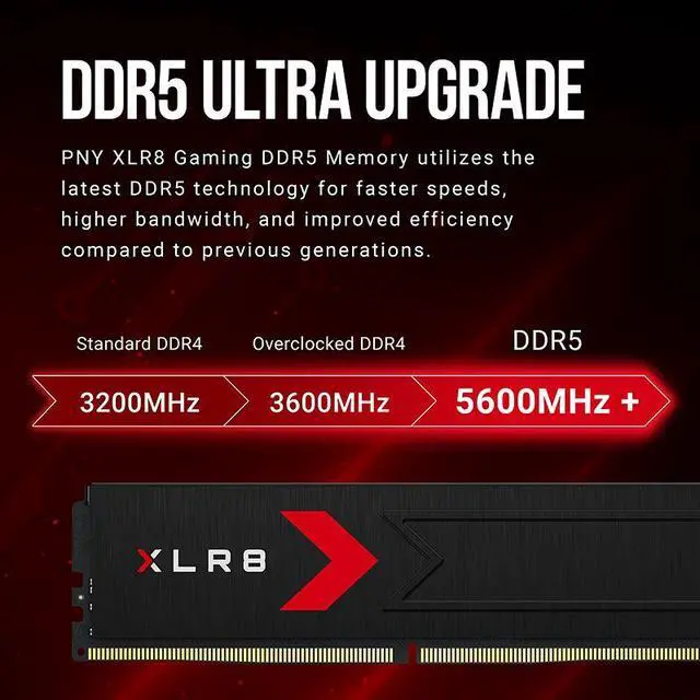 Alt view image 8 of 9 - PNY XLR8 32GB (2 x 16GB) DDR5 6000 (PC5 48000) Desktop Memory Model MD32GK2D5600036XR