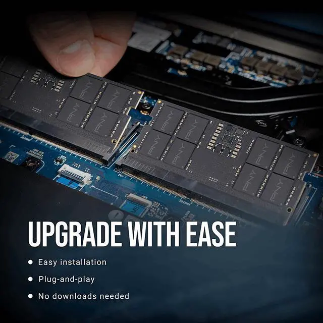 Alt view image 5 of 7 - PNY 64GB (2 x 32GB) 262-Pin DDR5 SO-DIMM DDR5 5600 (PC5 44800) Memory (Notebook Memory) Model MN64GK2D55600-TB