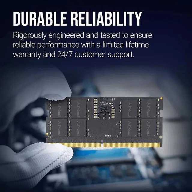 Alt view image 4 of 7 - PNY 64GB (2 x 32GB) 262-Pin DDR5 SO-DIMM DDR5 5600 (PC5 44800) Memory (Notebook Memory) Model MN64GK2D55600-TB