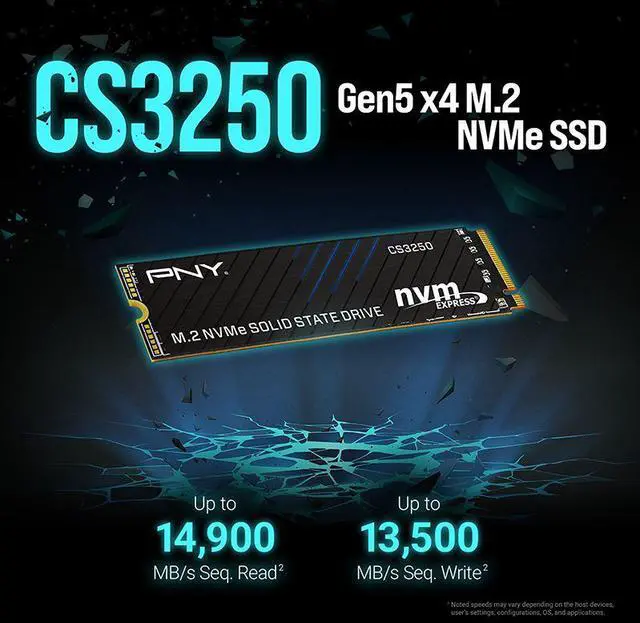 Alt view image 2 of 7 - PNY CS3250 M.2 2280 1TB PCI-Express 5.0 x4 3D NAND Internal Solid State Drive (SSD) M280CS3250-1TB-TB