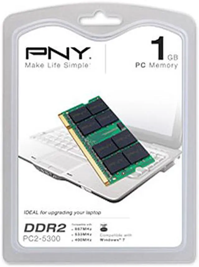 Alt view image 2 of 2 - PNY 1GB 200-Pin DDR2 SO-DIMM DDR2 667 (PC2 5300) Laptop Memory Model MN1024SD2-667