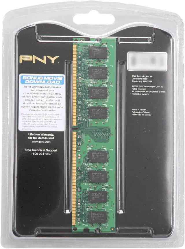 Alt view image 3 of 3 - PNY 1GB DDR2 667 (PC2 5300) Desktop Memory Model MD1024SD2-667