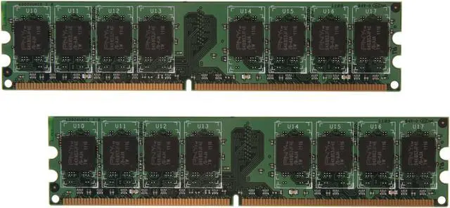 Main image of PNY 2GB (2 x 1GB) DDR2 667 (PC2 5300) Dual Channel Kit Desktop Memory Model MD2048KD2-667