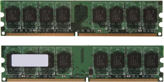 Alt view image 2 of 3 - PNY 2GB (2 x 1GB) DDR2 667 (PC2 5300) Dual Channel Kit Desktop Memory Model MD2048KD2-667