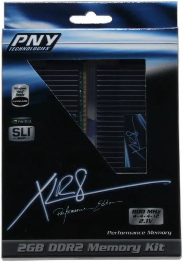 Alt view image 2 of 2 - PNY XLR8 2GB (2 x 1GB) DDR2 800 (PC2 6400) Dual Channel Kit Desktop Memory Model D22GX64XL-4