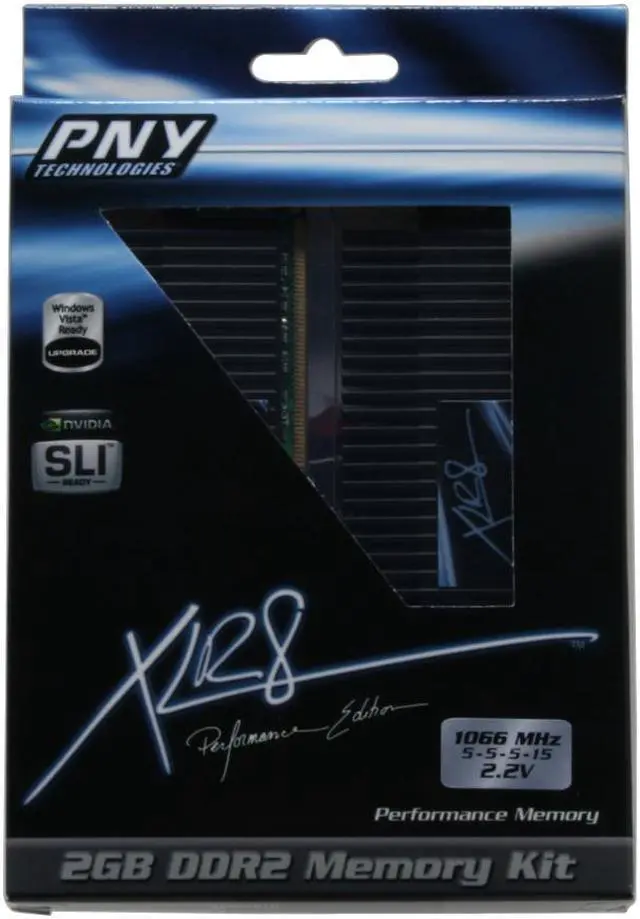 Alt view image 2 of 2 - PNY XLR8 2GB (2 x 1GB) DDR2 1066 (PC2 8500) Dual Channel Kit Desktop Memory Model D22GX85XL-5