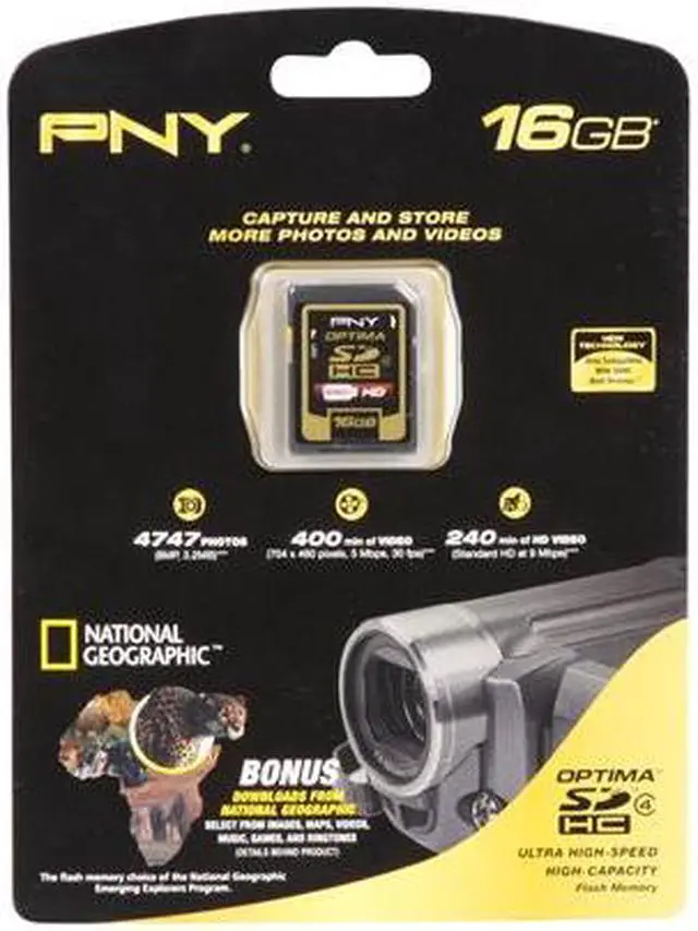 Alt view image 3 of 4 - PNY Optima 16GB Secure Digital High-Capacity (SDHC) Flash Card Model P-SDH16G4-EF/S2