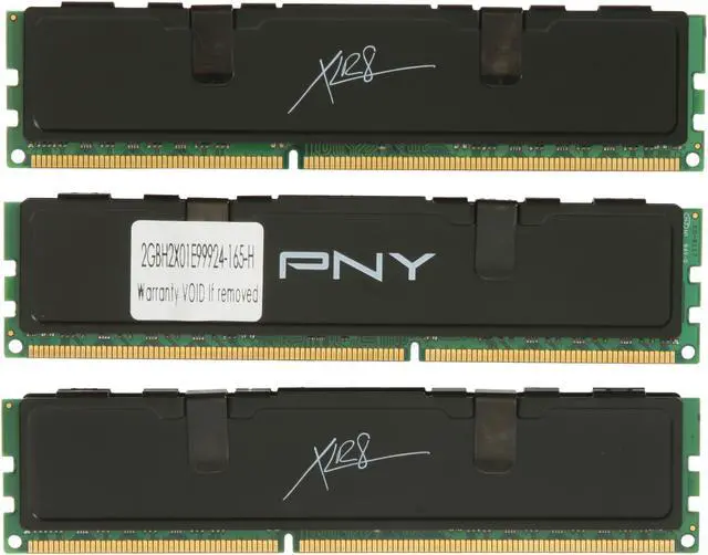 Alt view image 2 of 3 - PNY XLR8 6GB (3 x 2GB) DDR3 1600 (PC3 12800) Desktop Memory Model MD6144KD3-1600-X9