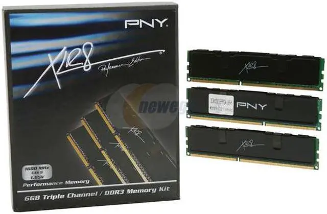 Alt view image 3 of 3 - PNY XLR8 6GB (3 x 2GB) DDR3 1600 (PC3 12800) Desktop Memory Model MD6144KD3-1600-X9