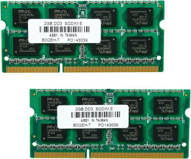 Main image of PNY 4GB (2 x 2GB) 204-Pin DDR3 SO-DIMM DDR3 1066 (PC3 8500) Laptop Memory Model MN4096KD3-1066