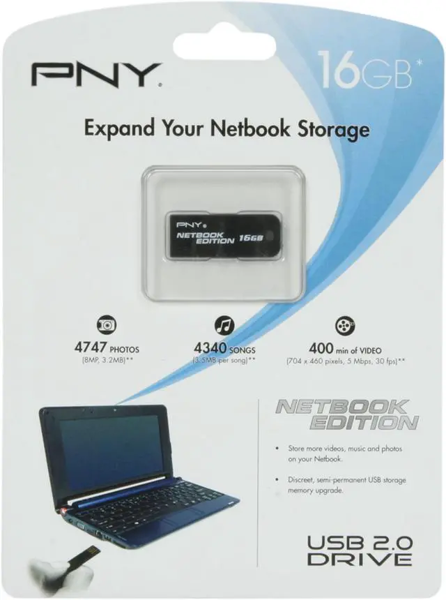 Alt view image 2 of 2 - PNY Netbook Edition 16GB USB 2.0 Flash Drive P-FDU16G-EF/NB