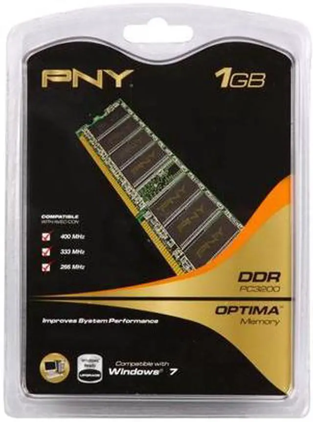 Alt view image 3 of 3 - PNY Optima 1GB DDR 400 (PC 3200) Desktop Memory Model MD1024SD1-400-V2