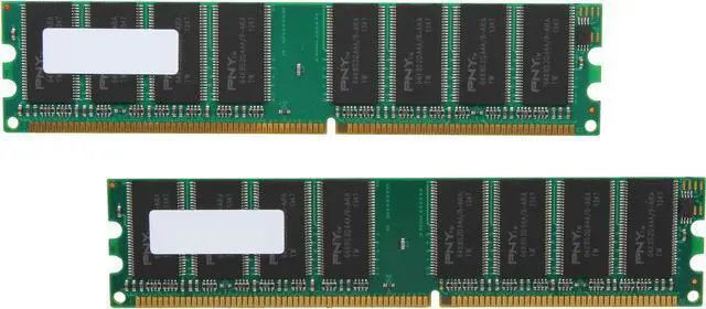 Main image of PNY 2GB (2 x 1GB) DDR 400 (PC 3200) Desktop Memory Model MD2048KD1-400-V2