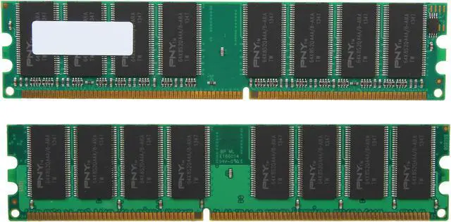 Alt view image 2 of 3 - PNY 2GB (2 x 1GB) DDR 400 (PC 3200) Desktop Memory Model MD2048KD1-400-V2