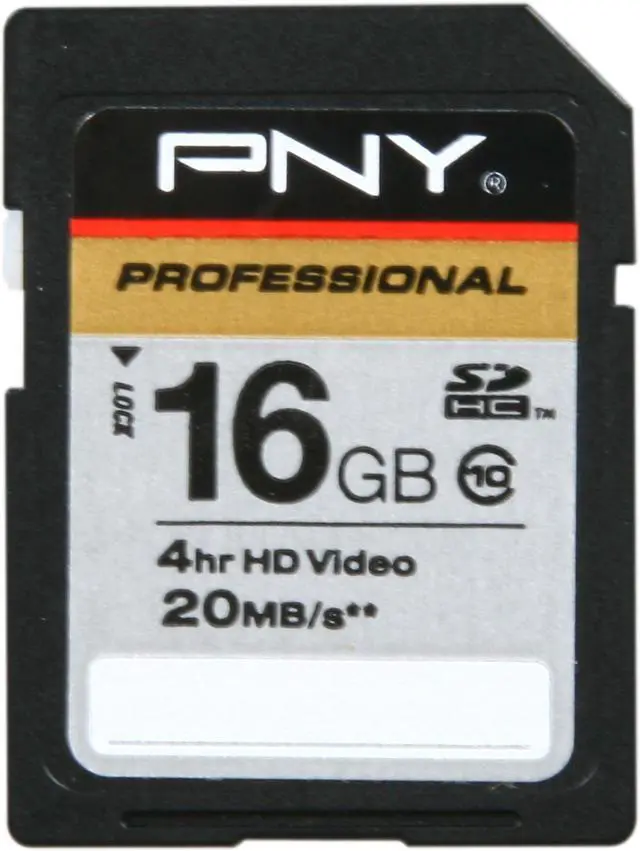 Main image of PNY Professional Series 16GB Secure Digital High-Capacity (SDHC) Flash Card Model P-SDH16G10-GE