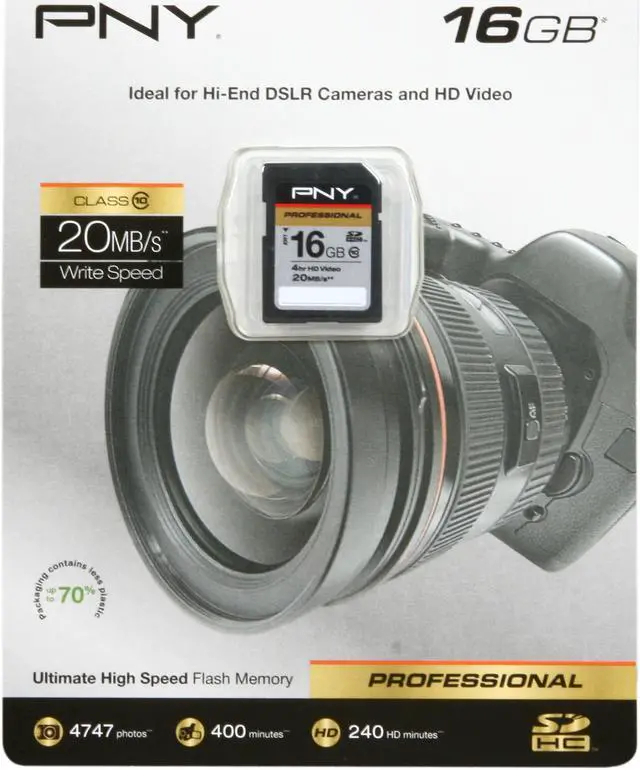 Alt view image 4 of 4 - PNY Professional Series 16GB Secure Digital High-Capacity (SDHC) Flash Card Model P-SDH16G10-GE