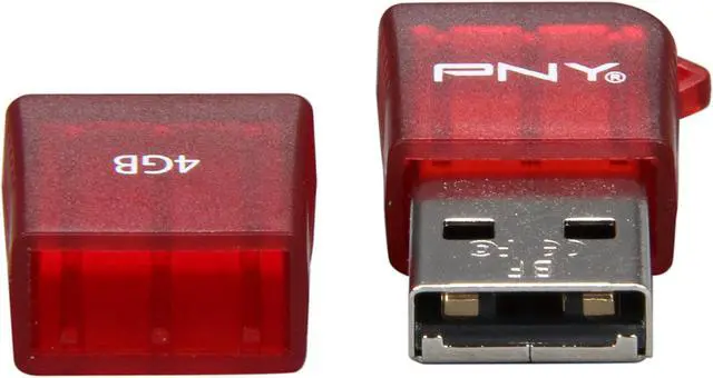 Alt view image 3 of 5 - PNY Micro Sleek Attaché 4GB USB 2.0 Flash Drive (Red) P-FDU4GBSLK/RED-EF