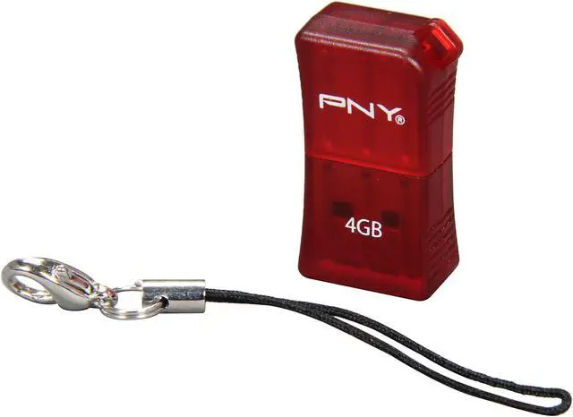 Alt view image 4 of 5 - PNY Micro Sleek Attaché 4GB USB 2.0 Flash Drive (Red) P-FDU4GBSLK/RED-EF