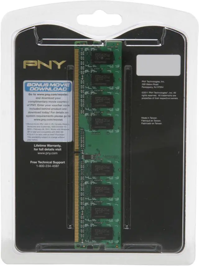 PNY 1GB DDR2 800 (PC2 6400) Desktop Memory Model MD1024SD2-800-V2 ...