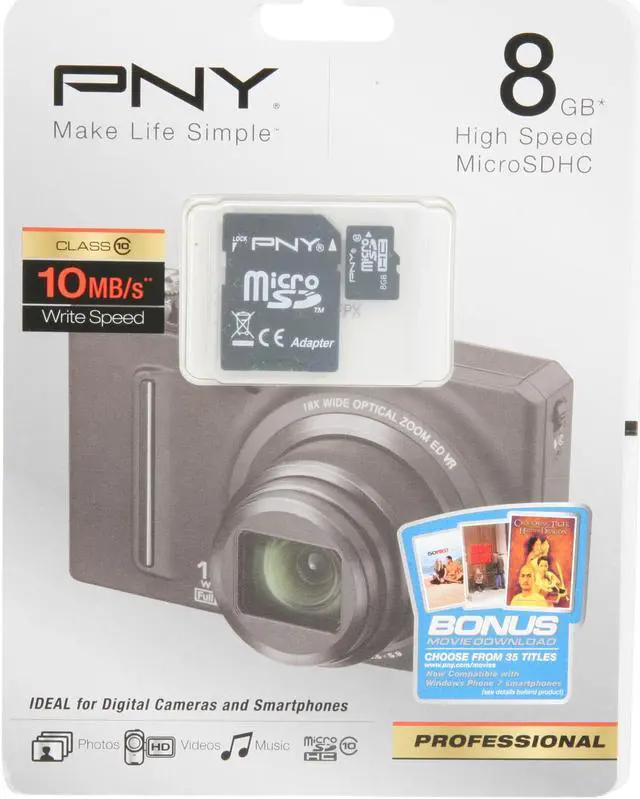 Alt view image 4 of 4 - PNY 8GB microSDHC Flash Card Model P-SDU8G10-EFS2