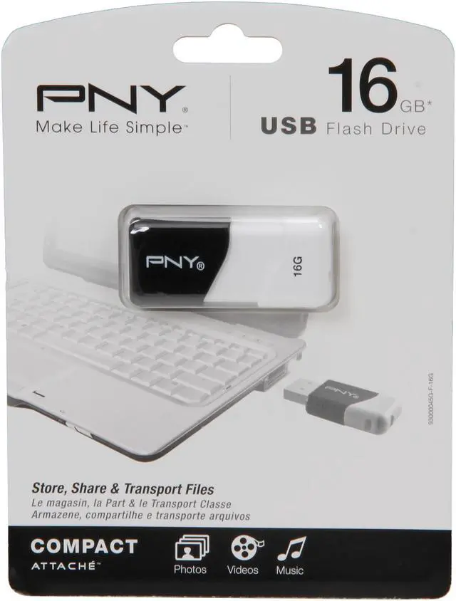 Alt view image 5 of 5 - PNY Compact Attaché 16GB USB 2.0 Flash Drive P-FD16GCOM-GE