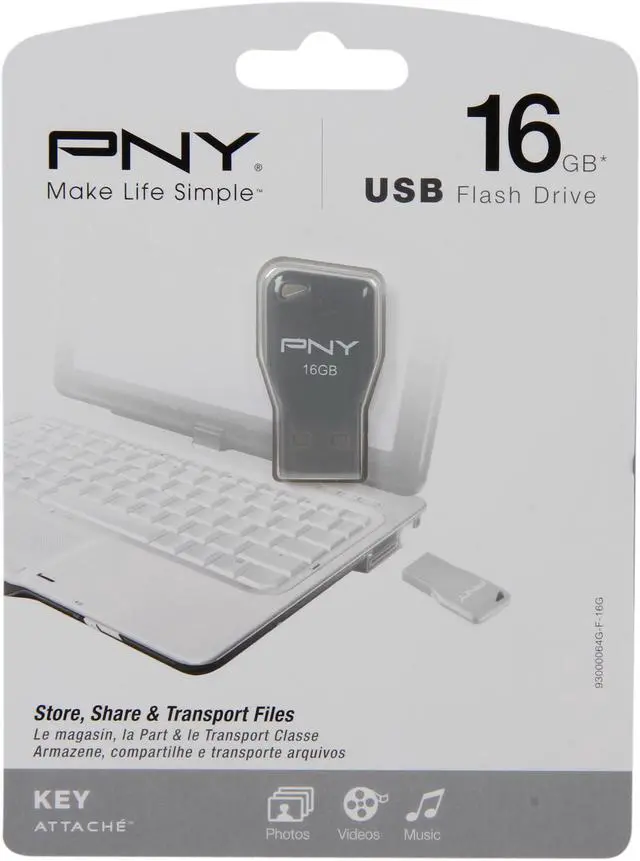 Alt view image 4 of 4 - PNY Key Attaché 16GB USB 2.0 Flash Drive P-FD16GKEYG-GE