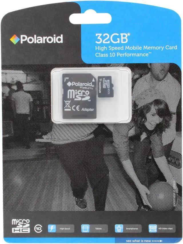 Alt view image 4 of 4 - PNY Polaroid 32GB microSDHC Flash Card Model P-SDU32G10-EFPOL