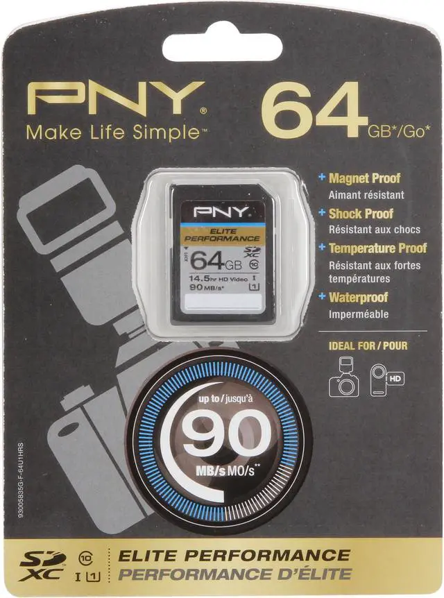 Main image of PNY Elite Performance 64GB Secure Digital Extended Capacity (SDXC) Flash Card Model P-SDX64U1H-GE (EOL please see 20-178-822)