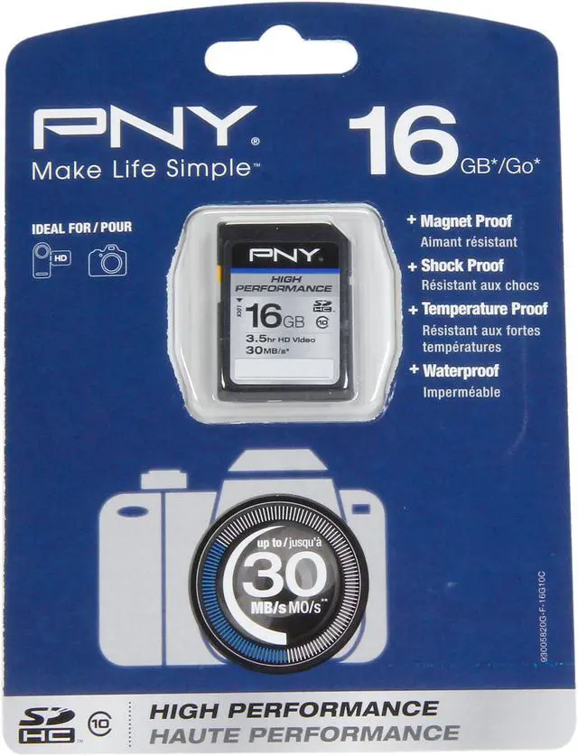 Alt view image 4 of 4 - PNY 16GB Secure Digital High-Capacity (SDHC) Flash Card Model P-SDH16G10H-GE