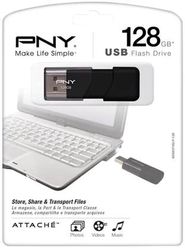 Alt view image 4 of 5 - PNY 128GB Attache USB 2.0 Flash Drive (P-FD128ATT03-GE)