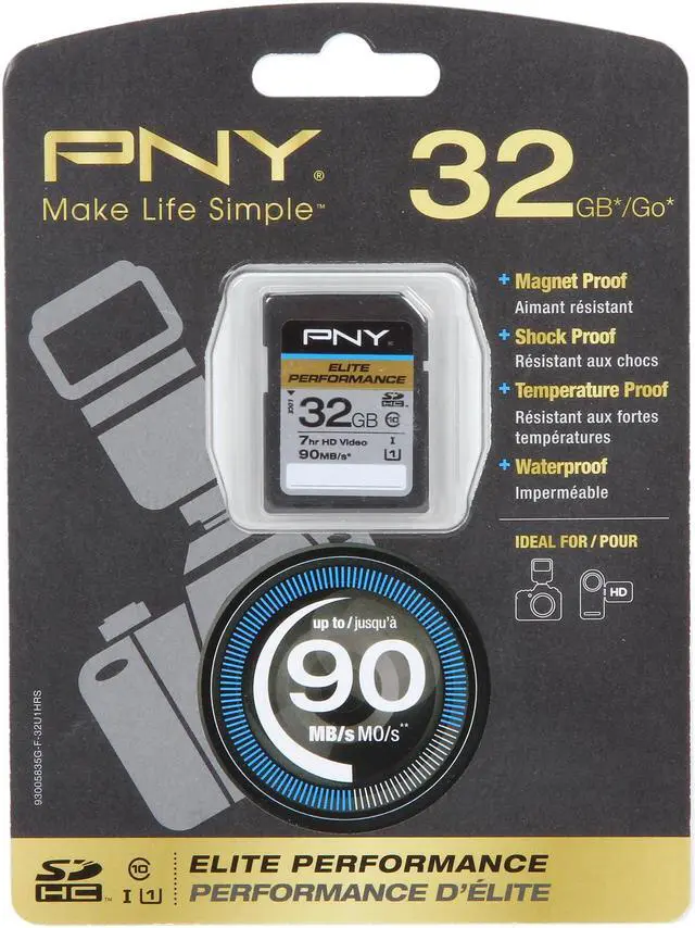 Alt view image 4 of 4 - PNY Elite Performance 32GB Secure Digital High-Capacity (SDHC) Flash Card Model P-SDH32U1H-GE