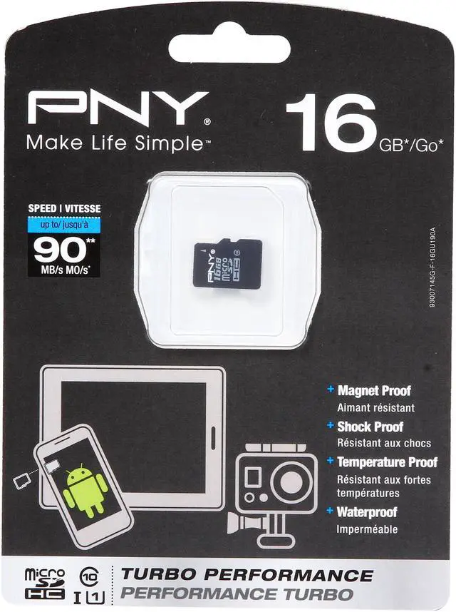 Alt view image 4 of 4 - PNY Turbo Performance 16GB MicroSD Flash Card Model P-SDU16GU190-GE