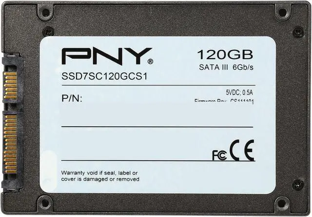 Alt view image 5 of 5 - PNY CS1100 2.5" 120GB SATA-III (6 Gb/s) MLC Internal Solid State Drive (SSD) SSD7CS1111-120-RB (CS1111)