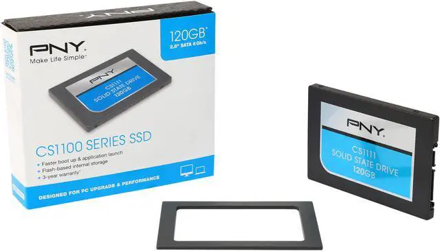 Alt view image 6 of 5 - PNY CS1100 2.5" 120GB SATA-III (6 Gb/s) MLC Internal Solid State Drive (SSD) SSD7CS1111-120-RB (CS1111)