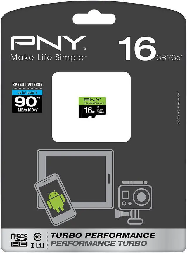 Alt view image 4 of 4 - PNY 16GB Turbo microSDHC UHS-I/U1 Class 10 Memory Card without Adapter, Speed Up to 90MB/s (P-SDU16GU190G-GE)