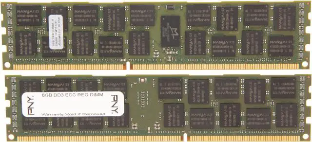 Alt view image 2 of 3 - PNY 16GB (2 x 8GB) ECC DDR3 1333 Server Memory Model MD16384KD3-1333-ECC
