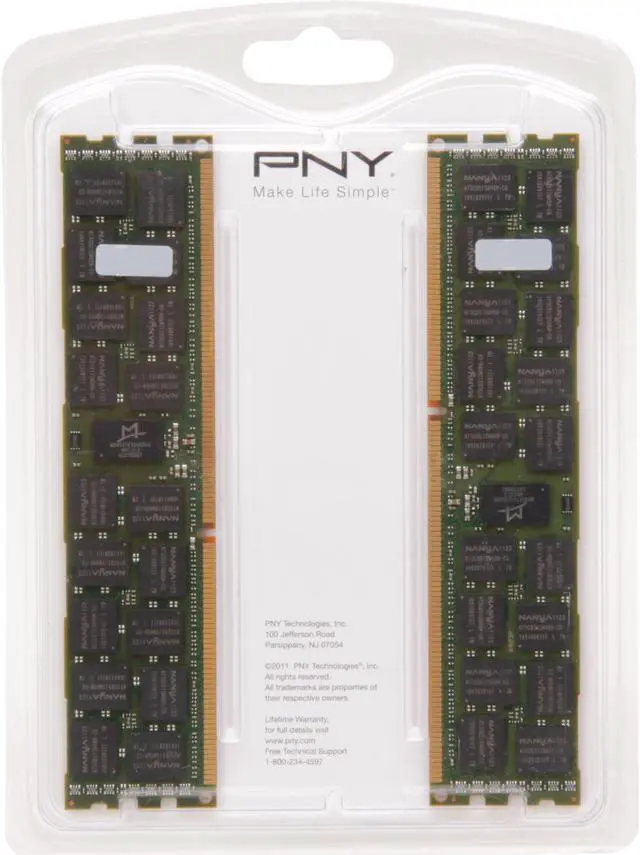 Alt view image 3 of 3 - PNY 16GB (2 x 8GB) ECC DDR3 1333 Server Memory Model MD16384KD3-1333-ECC