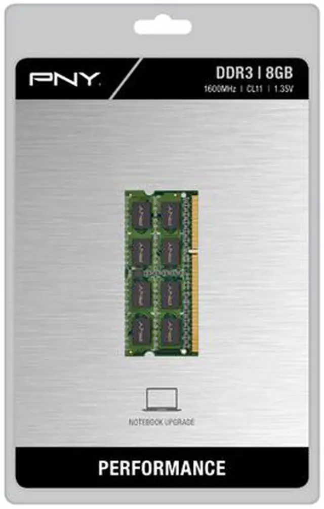 Alt view image 3 of 3 - PNY NHS 8GB 204-Pin DDR3 SO-DIMM DDR3L 1600 (PC3L 12800) Laptop Memory Model MN8GSD31600LV