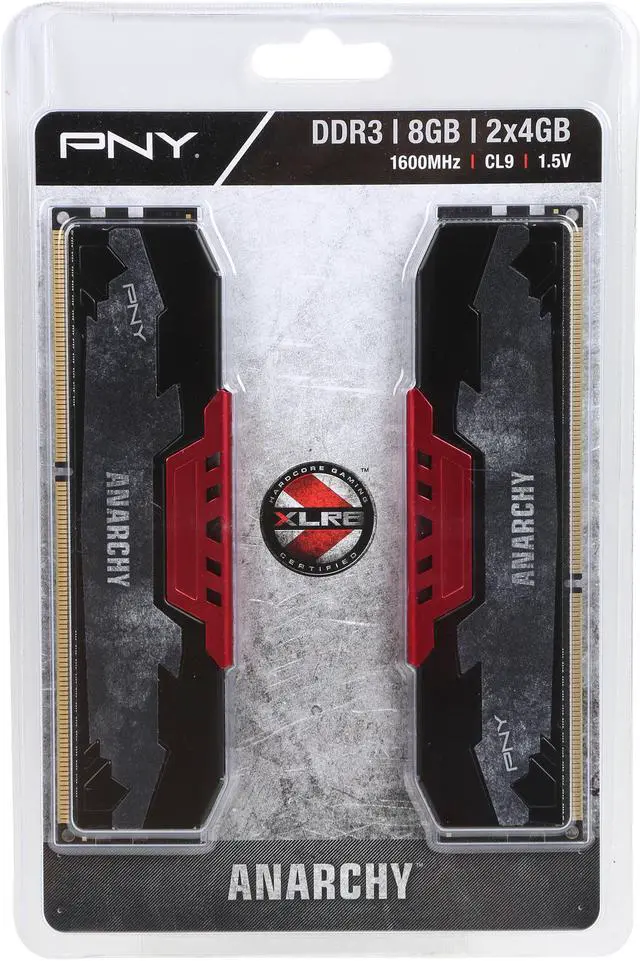 Alt view image 2 of 2 - PNY Anarchy 8GB (2 x 4GB) DDR3 1600 (PC3 12800) Desktop Memory Model MD8GK2D316009AR-Z