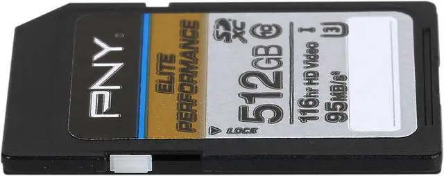 Alt view image 2 of 4 - PNY 512GB Elite Performance SDXC UHS-I/U3 Class 10 Memory Card, Speed Up to 95MB/s (P-SDX512U3H-GE)