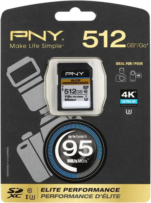 Alt view image 4 of 4 - PNY 512GB Elite Performance SDXC UHS-I/U3 Class 10 Memory Card, Speed Up to 95MB/s (P-SDX512U3H-GE)