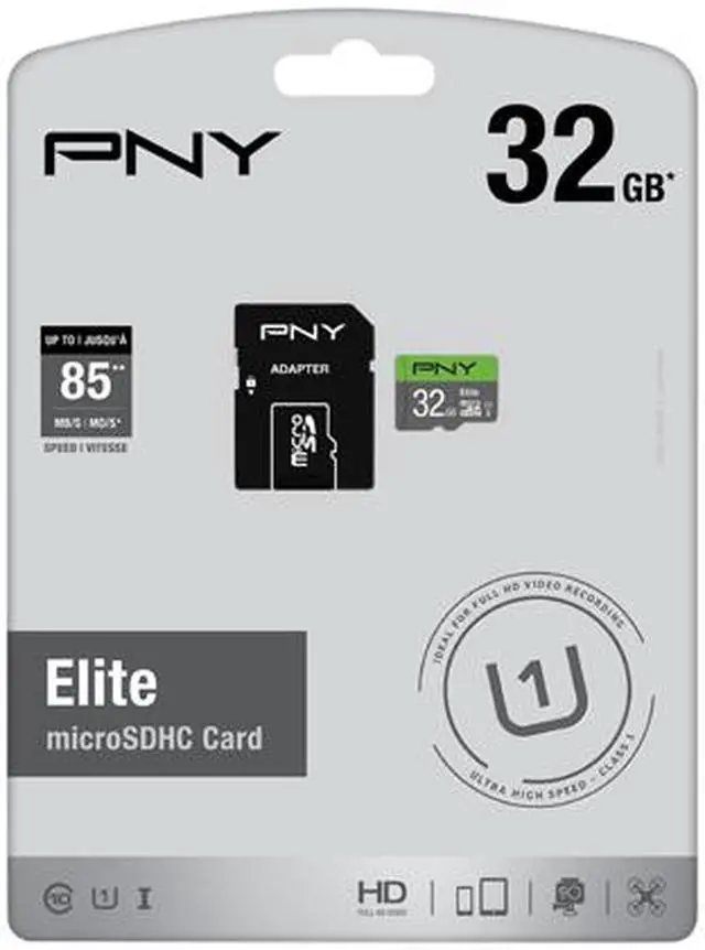 Alt view image 4 of 4 - PNY 32GB Elite microSDHC UHS-I/U1 Class 10 Memory Card with Adapter, Speed Up to 85MB/s (P-SDU32U185EL-GE)