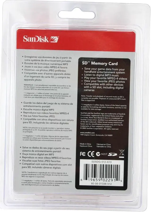 Alt view image 2 of 2 - SanDisk Gaming Flash Card (Green) 512MB Secure Digital (SD) Flash Media Model SDSDG-512-A10