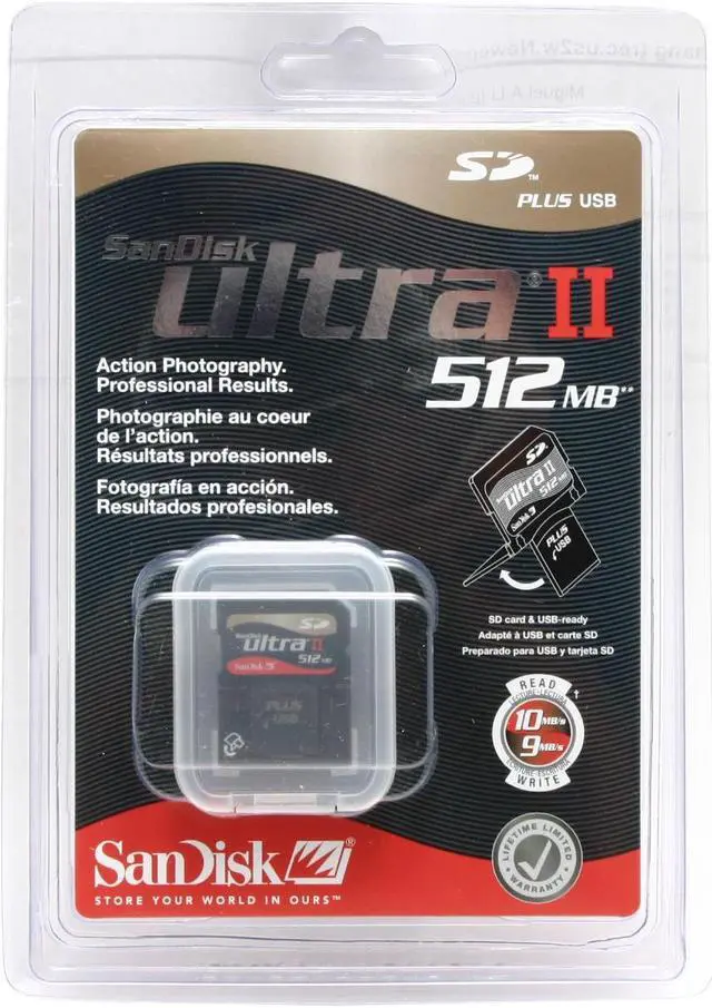 Alt view image 4 of 5 - SanDisk Ultra II 512MB SD Plus USB Flash Card Model SDSDPH-512-901